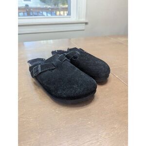 Birkenstock Boston Insulated Clog women's size 36 black slip on suede‎ comfort